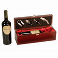 Rosewood Finish Single Wine Box w/ Tools